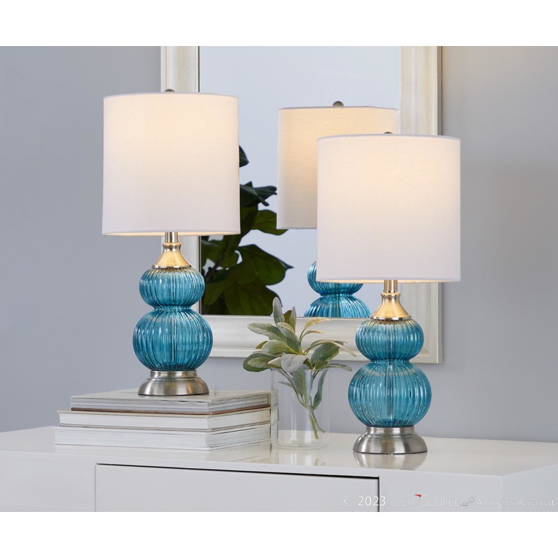 Belle 20" Glass Accent Lamp - Set of 2 By LumiSource - GTG21-BELLE BUBNIW2
