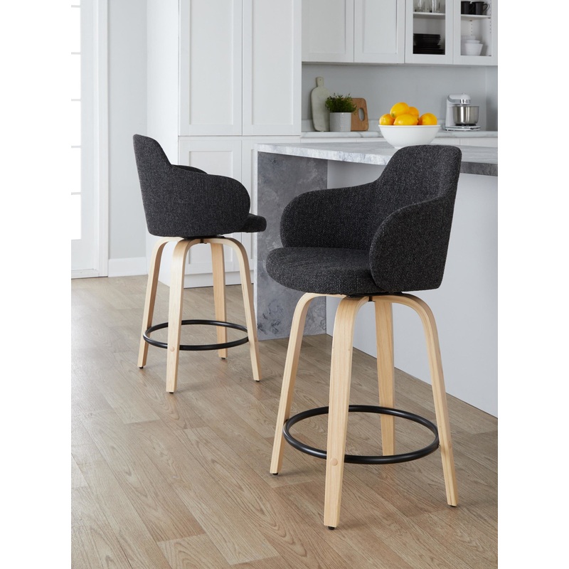 Boyne 24" Fixed-Height Counter Stool - Set of 2 By LumiSource - B24-BOYNEFB-GRTZQ2 NADGY2