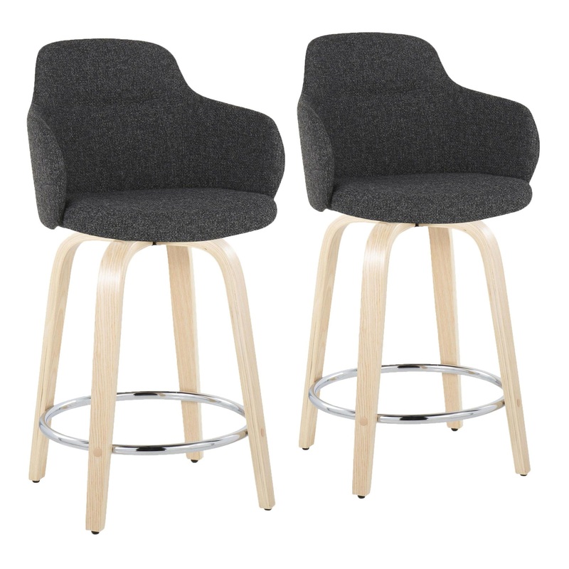 Boyne 24" Fixed-Height Counter Stool - Set of 2 By LumiSource - B24-BOYNEFB-GRTZR2 NADGY2