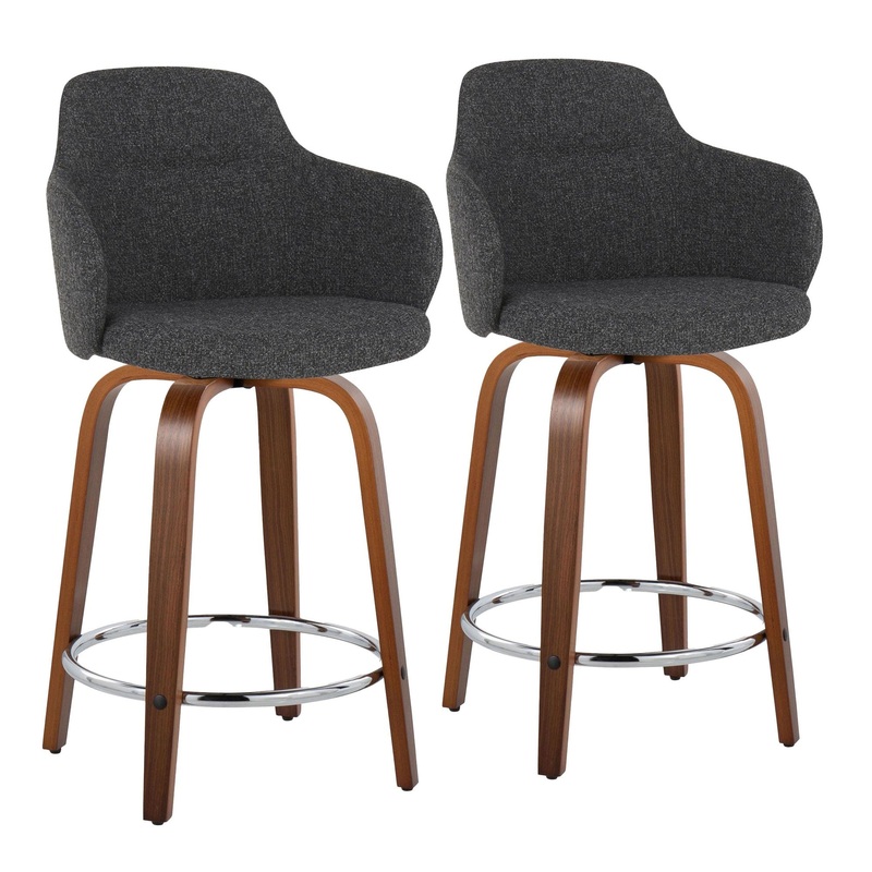 Boyne 24" Fixed-Height Counter Stool - Set of 2 By LumiSource - B24-BOYNEFB-GRTZR2 WLDGY2