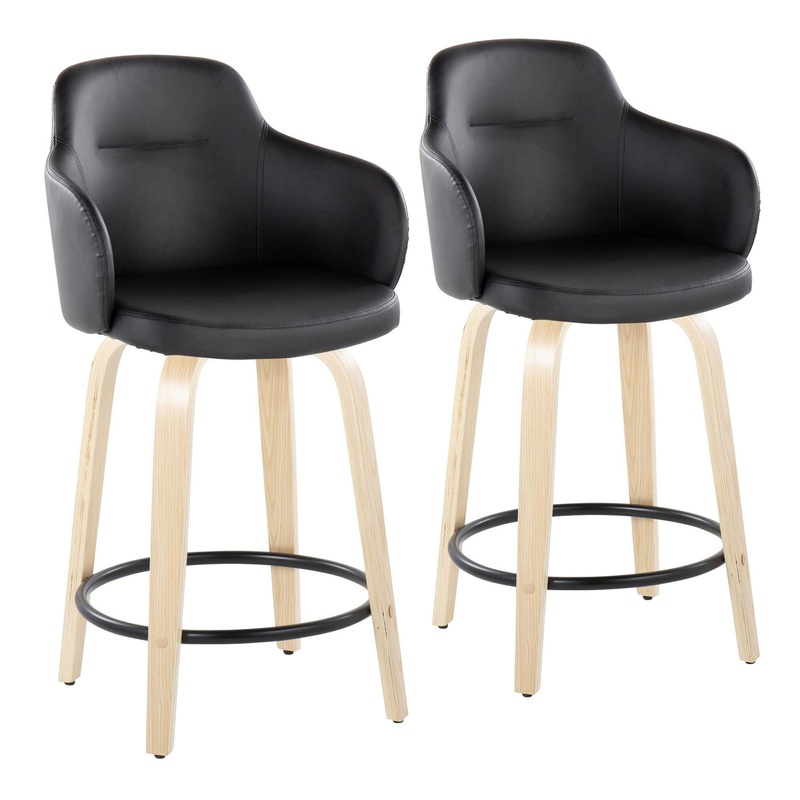 Boyne 24" Fixed-Height Counter Stool - Set of 2 By LumiSource - B24-BOYNEPU-GRTZQ2 NABK2