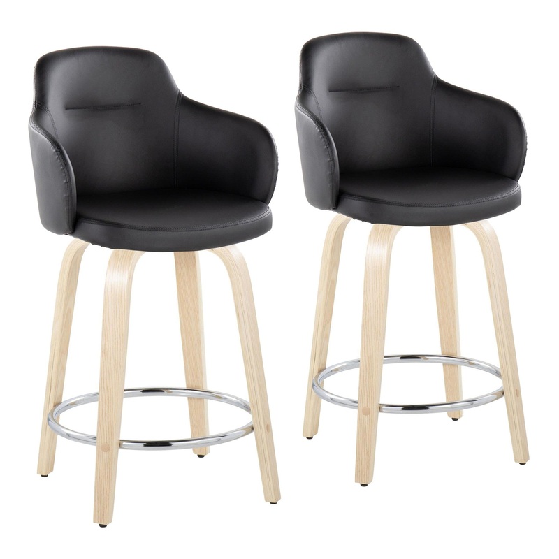 Boyne 24" Fixed-Height Counter Stool - Set of 2 By LumiSource - B24-BOYNEPU-GRTZR2 NABK2