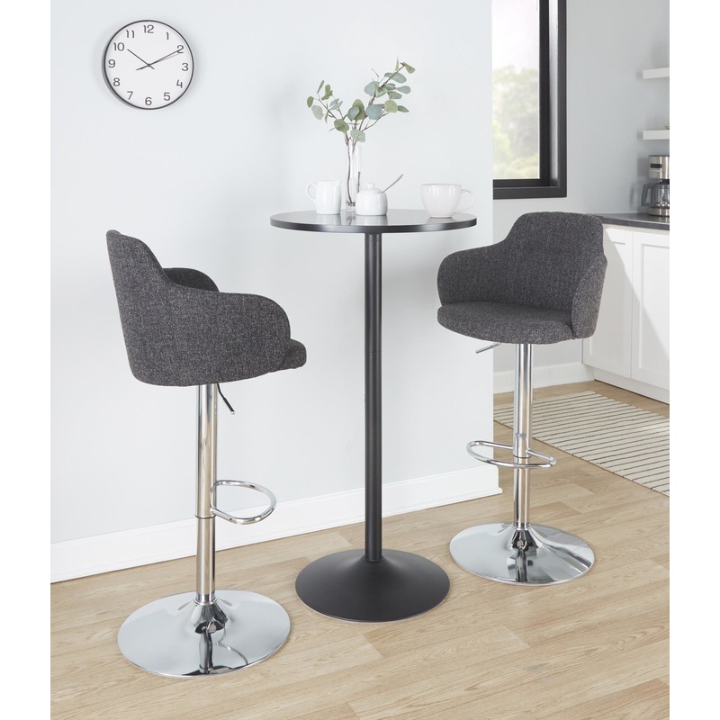 Boyne Adjustable Barstool - Set of 2 By LumiSource - BS-BOYNEFB-OV2 CHRDGY2