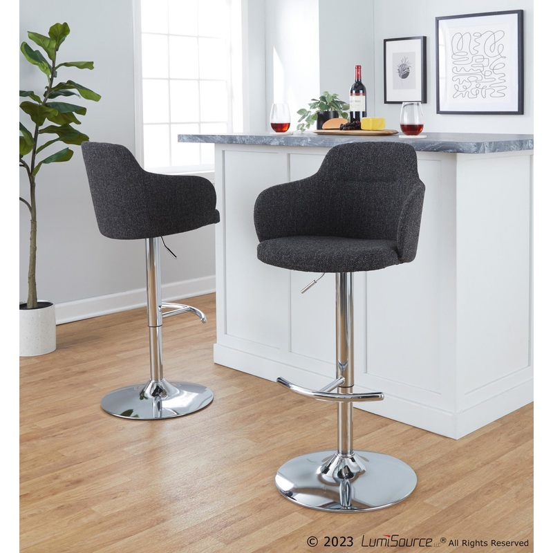 Boyne Adjustable Barstool - Set of 2 By LumiSource - BS-BOYNEFB-RT2 CHRDGY2