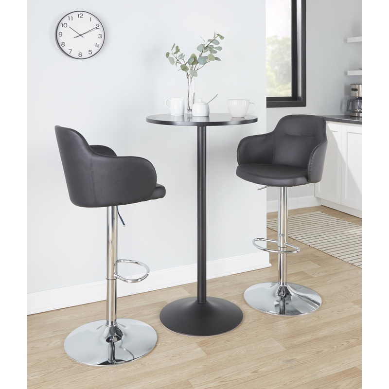 Boyne Adjustable Barstool - Set of 2 By LumiSource - BS-BOYNEPU-OV2 CHRBK2