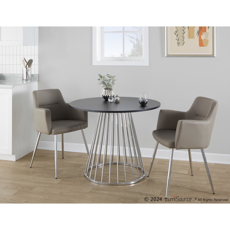 Canary Cosmo Dining Table By LumiSource - DT-CNRY-CNRYCSMO2 SVBK