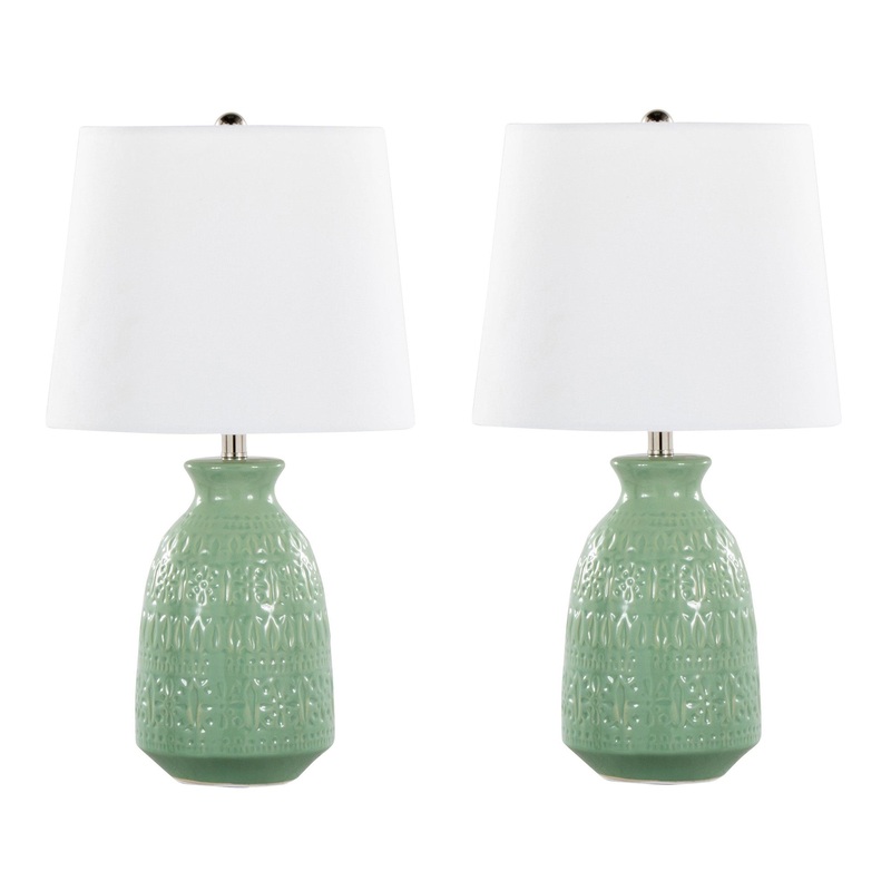 Claudia 20" Ceramic Accent Lamp - Set of 2 By LumiSource - GTE20-CLAUDIA GNPNIW2