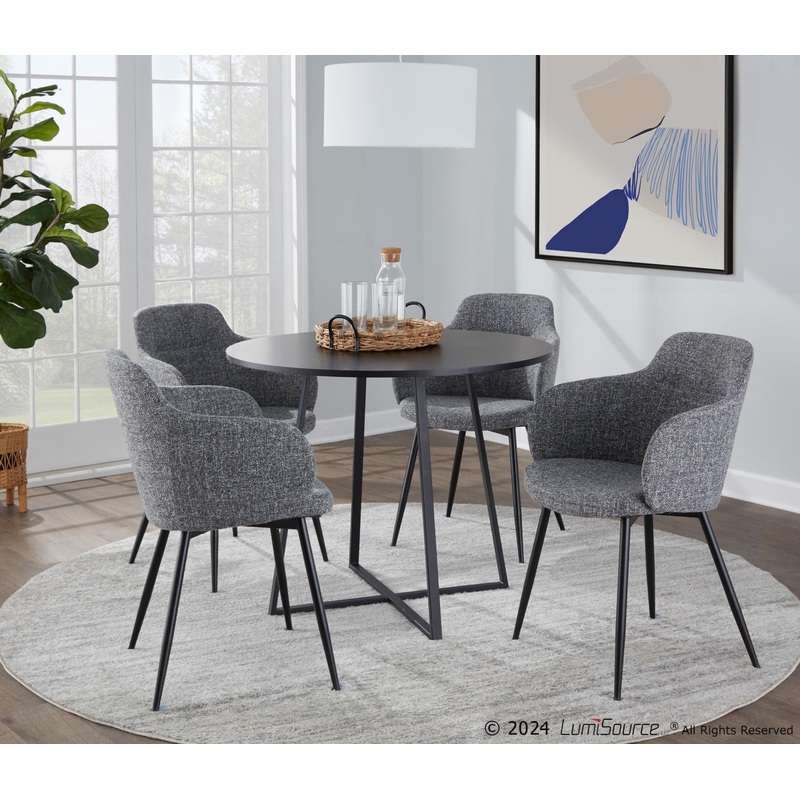 Cosmo Canary Dining Table By LumiSource - DT-CSMO-CNRYCSMO2 BKBK