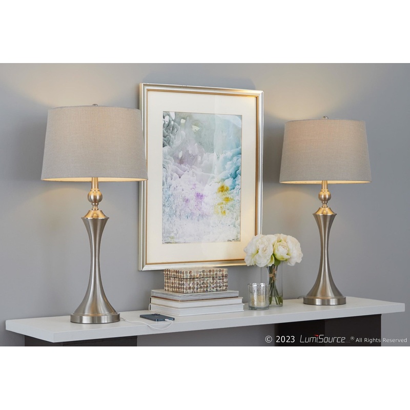 Flint 30" Metal Table Lamp with USB - Set of 2 By LumiSource - GTS31-FLINT BNITP2