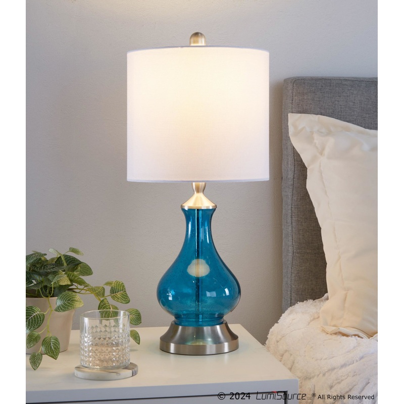 Jasmine 22" Glass Accent Lamp By LumiSource - GTG22-JASMN BUBNIW