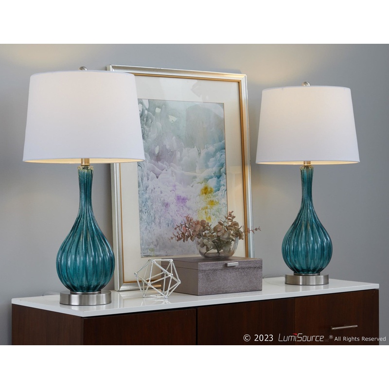 Jenny 27" Glass Table Lamp - Set of 2 By LumiSource - GTG27-JENNY BUBNIW2