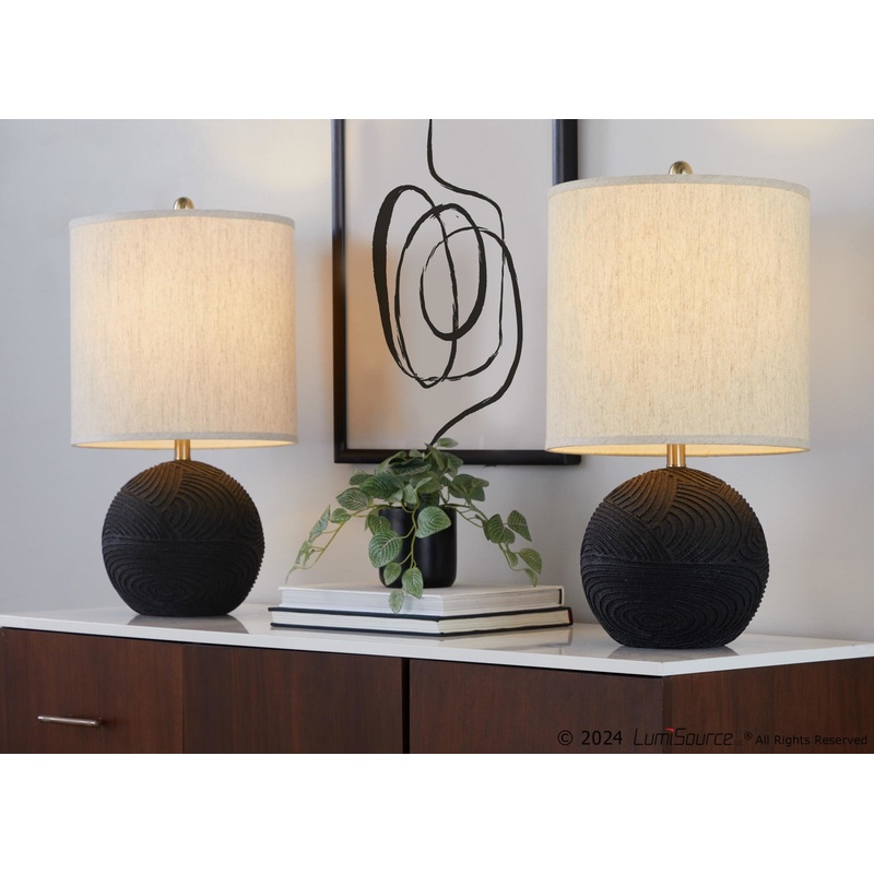 Kona 23" Polyresin Table Lamp - Set of 2 By LumiSource - GPT22-KONA BKNA2