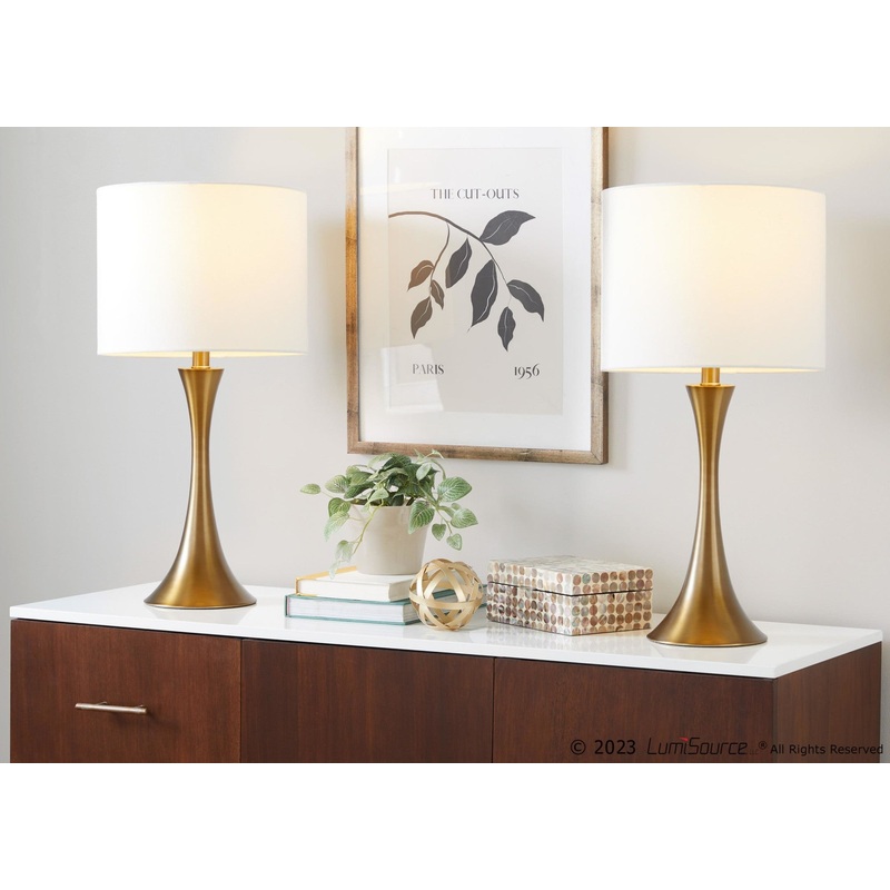 Lenuxe 24" Metal Table Lamp - Set of 2 By LumiSource - GTS24-LENUXE BZW2