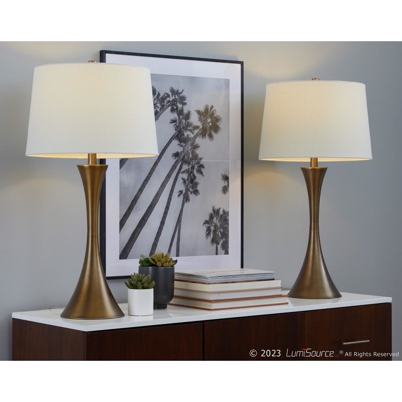Lenuxe 29" Metal Table Lamp - Set of 2 By LumiSource - GTS29-LENUXE BZW2