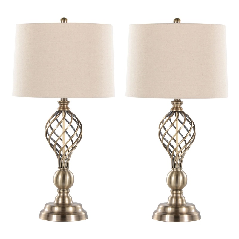 Linx Twist 29" Metal Table Lamp - Set of 2 By LumiSource - GTI29-LINXTWST ASBW2