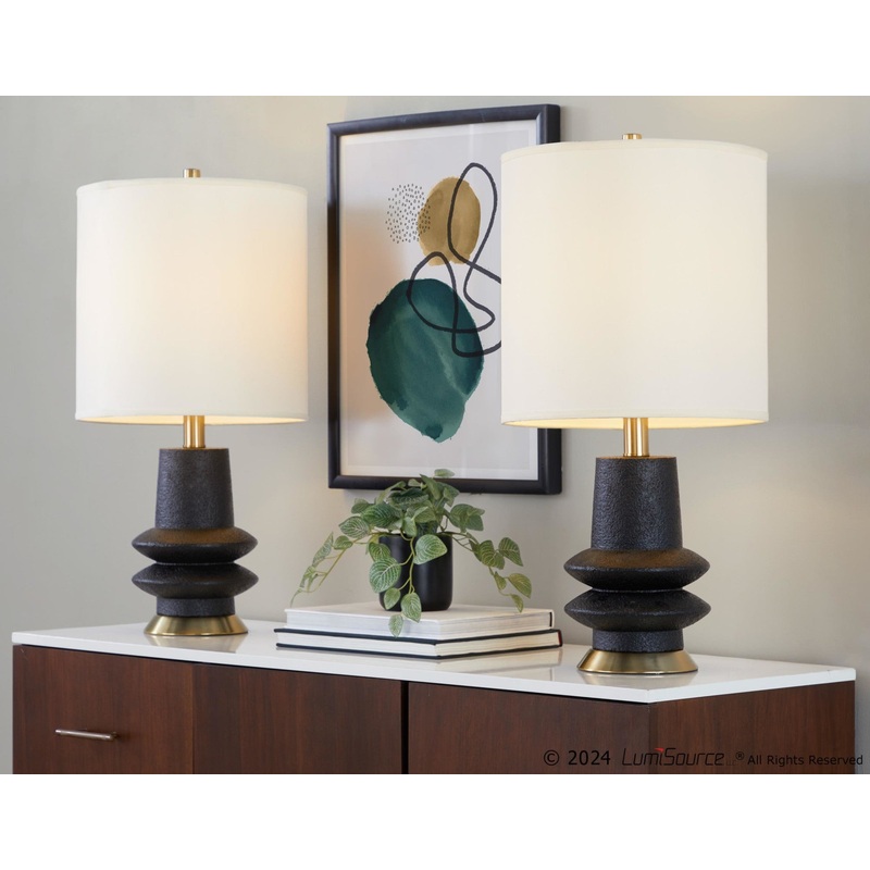 Lloyd 26" Polyresin Table Lamp  - Set of 2 By LumiSource - GPT26-LLOYD BKW2