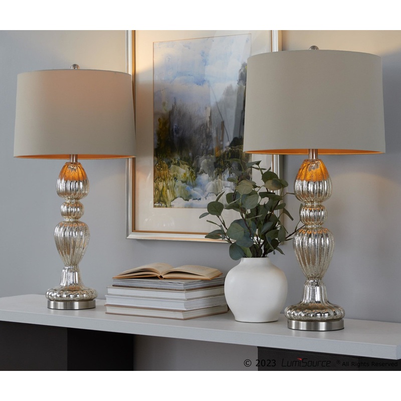 Spade 30" Glass Table Lamp - Set of 2 By LumiSource - GTG30-SPADE SVBNINA2