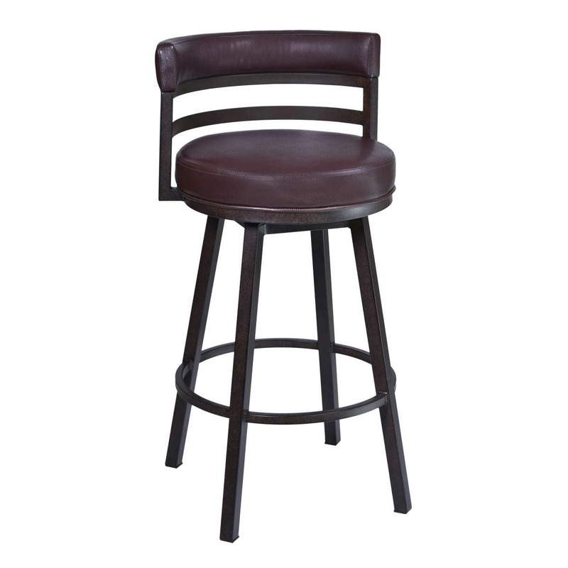 Titana 26" Barstool in Auburn Bay finish with Brown Pu upholstery By Armen Living