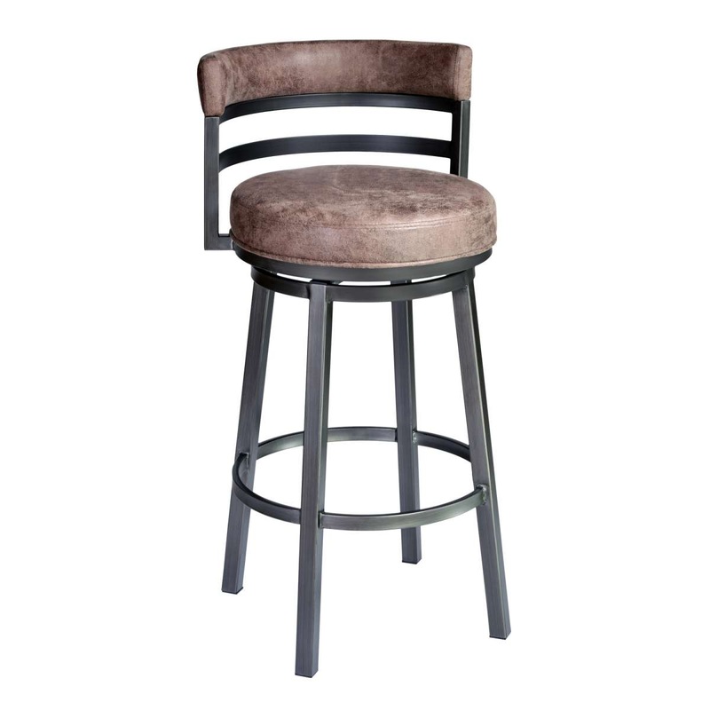 Titana 26" Barstool in Mineral finish with Bandero Tobacco upholstery By Armen Living