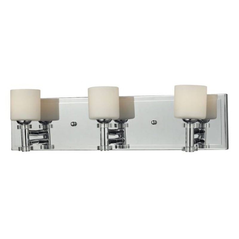 3-Light Glass Bath Bar in Chrome Finish ELK Lighting