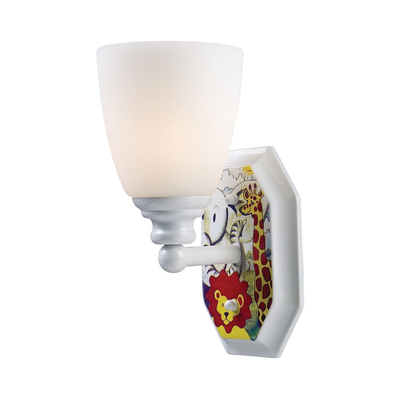 Kidshine 1-Light Sconce At the Zoo in White ELK Lighting