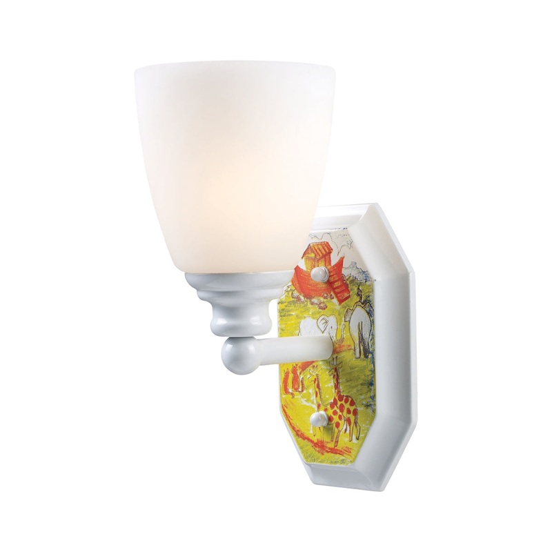 Kidshine 1-Light Sconce Noah's Ark in White ELK Lighting
