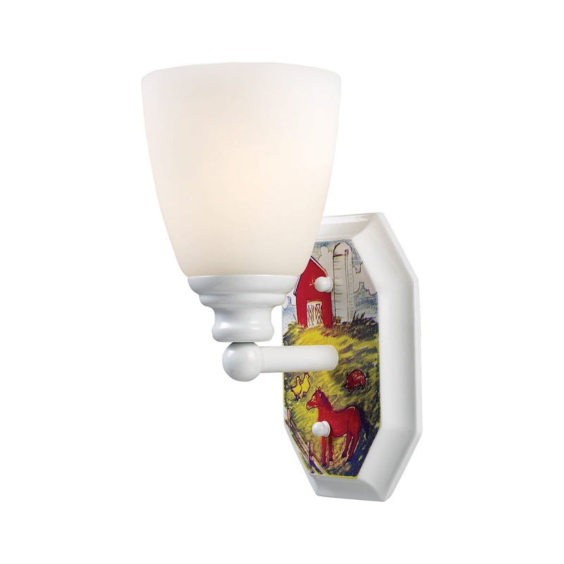 Kidshine 1-Light Sconce on the Farm in White ELK Lighting