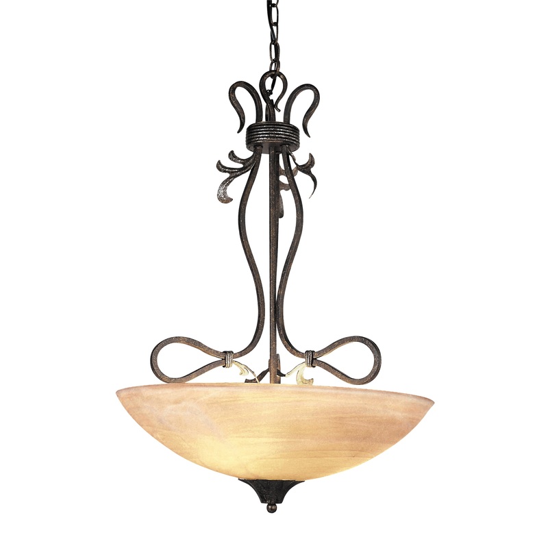 ACANTHUS 3-LIGHT PENDANT in RUSTY BRONZE ELK Lighting