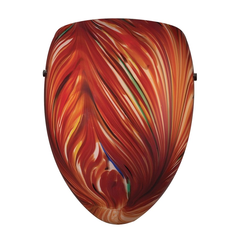 Arco Baleno 1-Light Sconce in Satin Nickel with Multi-colored Glass ELK Lighting