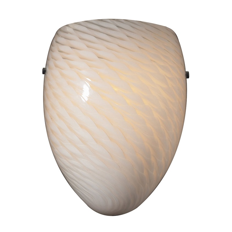 Arco Baleno 1-Light Sconce in Satin Nickel with White Swirl Glass ELK Lighting