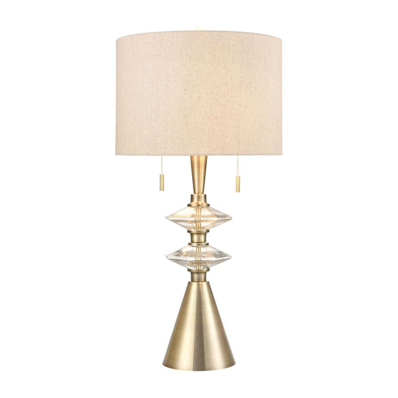 Annetta metal glass table lamp in Antique Brass ELK Home