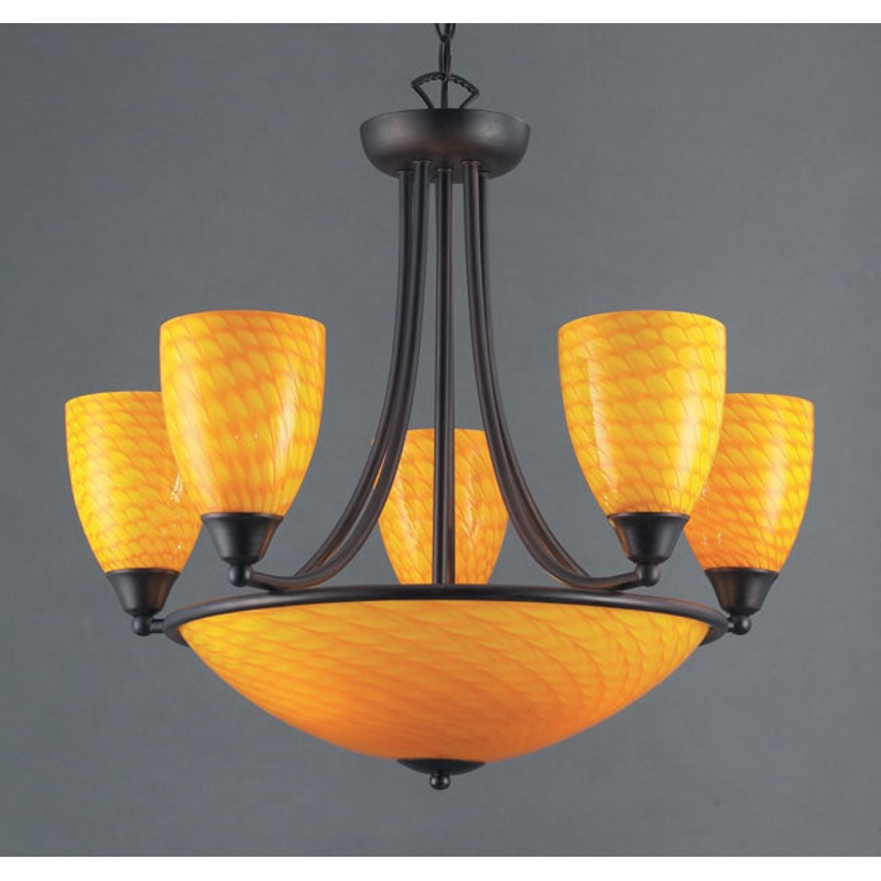 Arco Baleno 8-Light Chandelier in Canary Yellow ELK Lighting