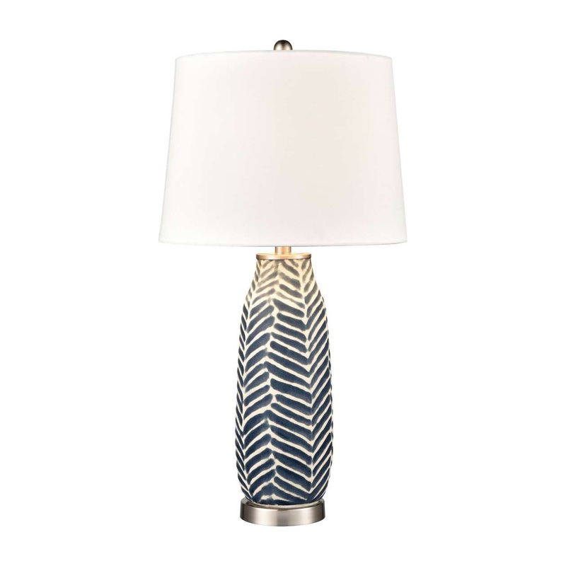 Bynum ceramic table lamp in Etched Navy ELK Home