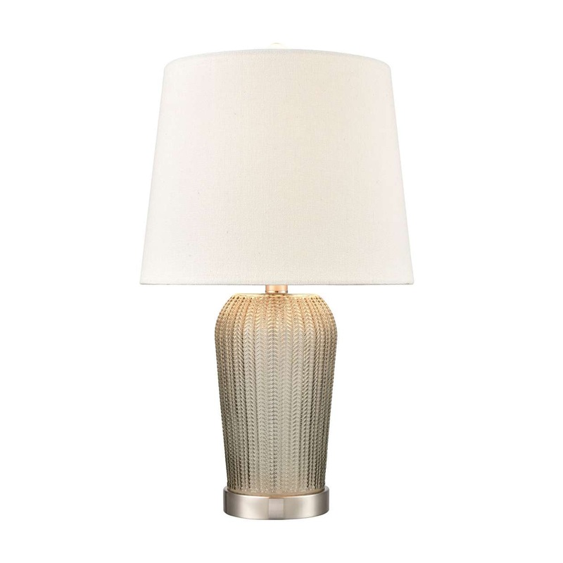 Prosper glass table lamp in gray smoke ELK Home