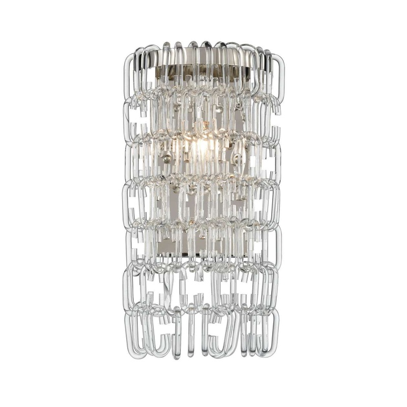 Glass Ribbon 1-Light Wall Sconce in Polished Nickel ELK Home