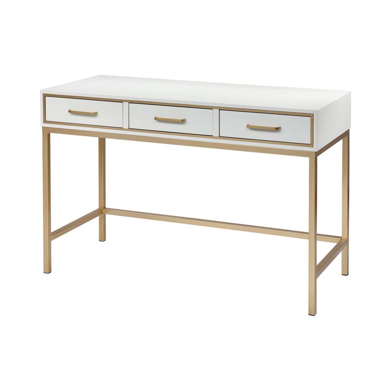 Sands Point 3-Drawer Desk in Off-white and Gold ELK Home