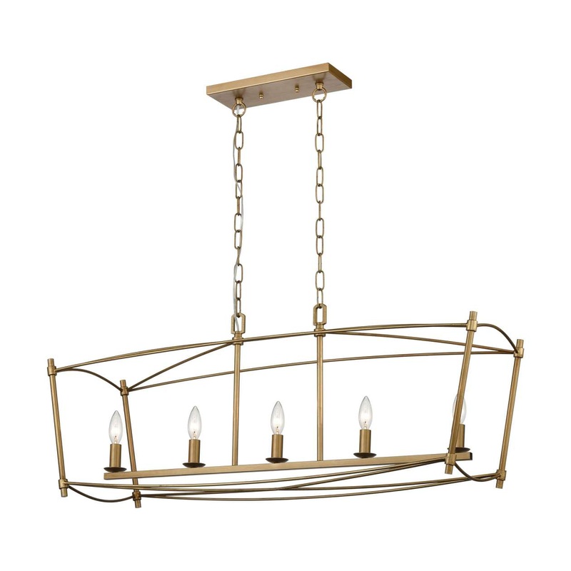 Trapan 5-Light Island Light in Aged Gold ELK Home
