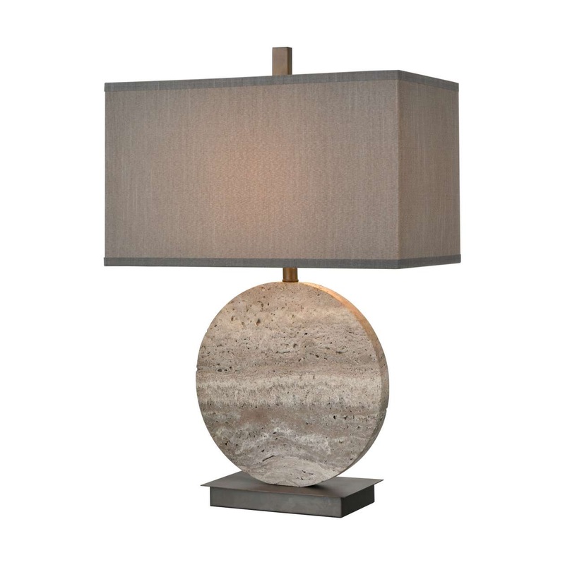 Vermouth Table Lamp in Dark Dunbrook and Grey Stone ELK Home