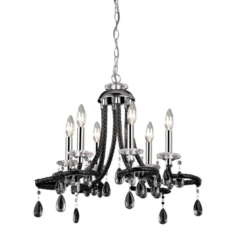 6-Light Mini Chandelier in Black Acrylic ELK Home