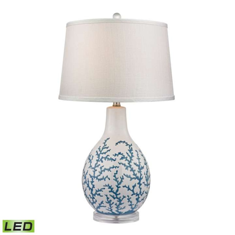 Sixpenny Blue Coral Table Lamp in White - LED ELK Home