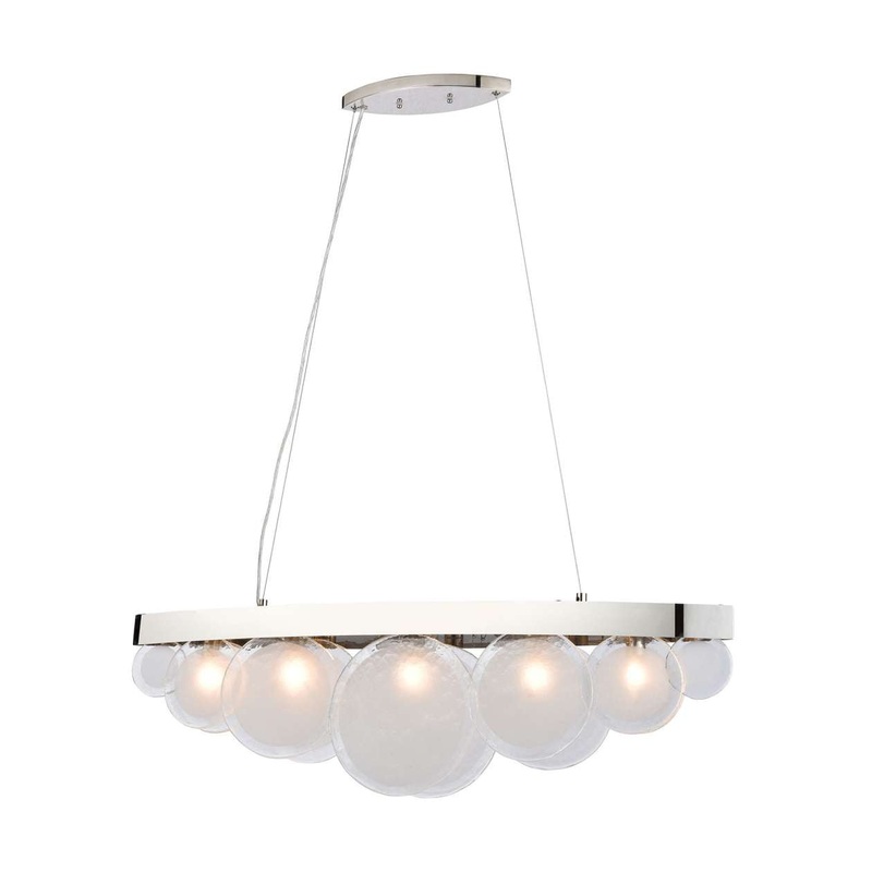 Zoetrope 5-Light Linear Chandelier in Polished Chrome and White and Clear ELK Home