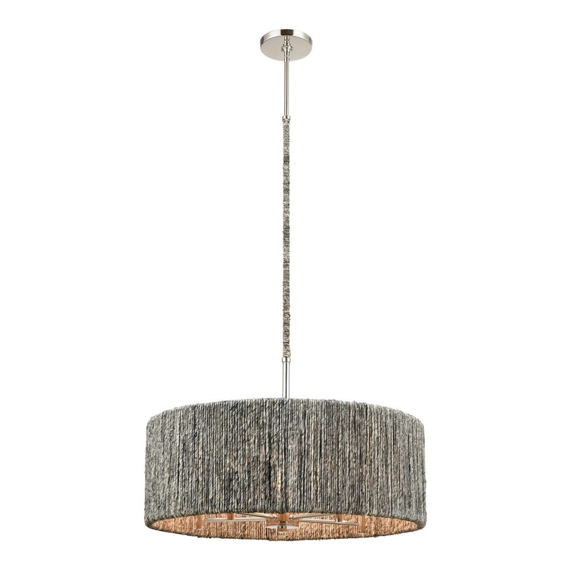 Abaca 5-Light chandelier in Polished Nickel ELK Lighting