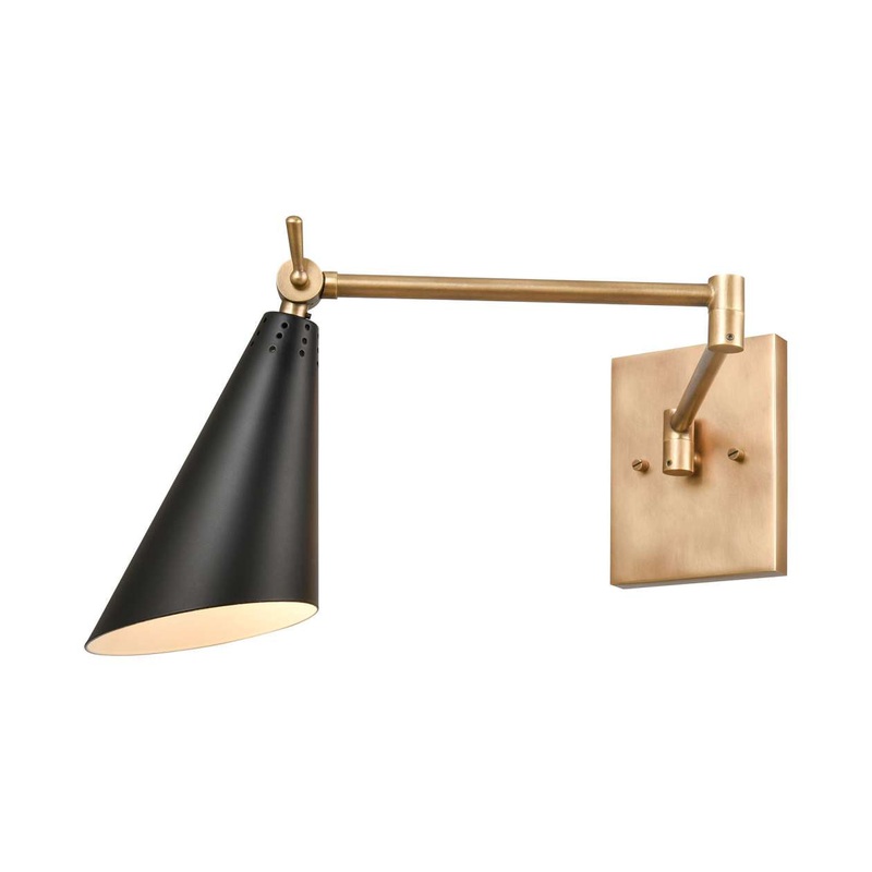 Calder 1-Light sconce in Natural Brass / Matte Black ELK Lighting