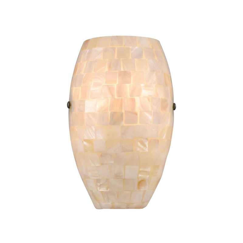Capri 1-Light Sconce in Satin Nickel with Glass/Capiz Shells ELK Lighting
