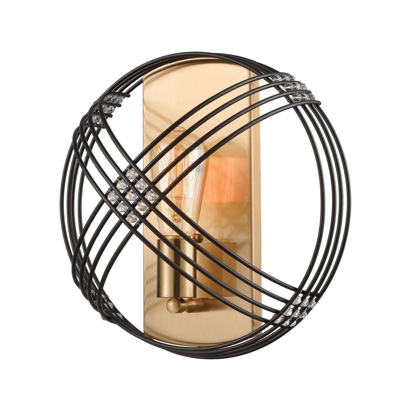 Concentric 1-Light Sconce in Oil Rubbed Bronze with Clear Crystal Beads ELK Lighting