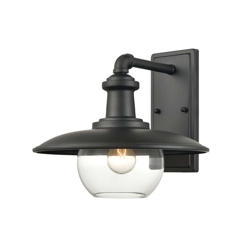 Jackson 1-Light Outdoor Sconce in Matte Black with Clear Glass ELK Lighting