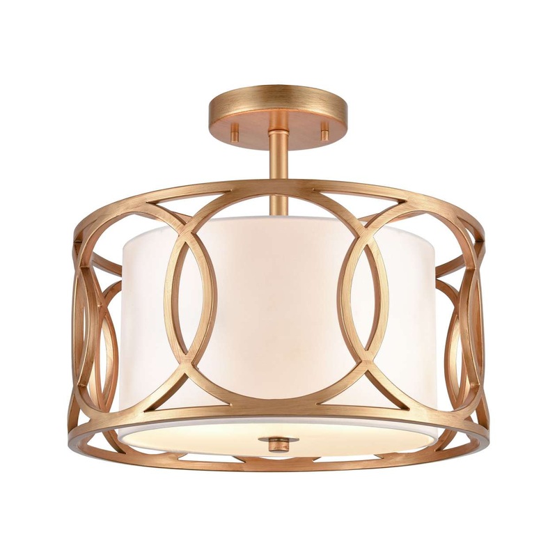 Ringlets 2-Light semi flush mount in Matte Gold ELK Lighting