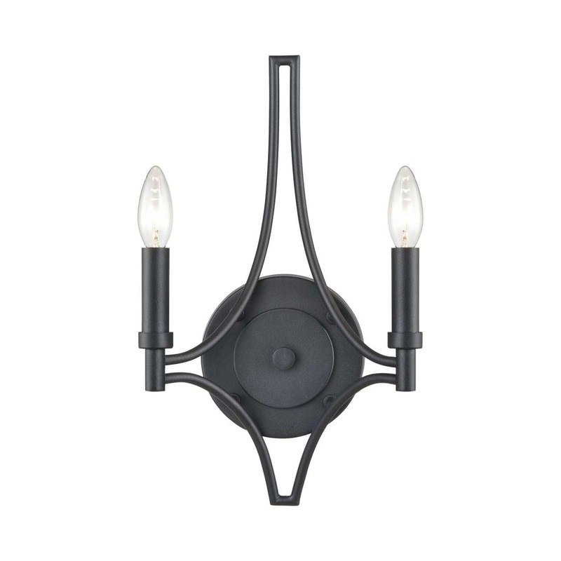 Spanish Villa 2-Light sconce in Charcoal / Candle covers: Charcoal, Satin Brass, Satin Nickel ELK Lighting