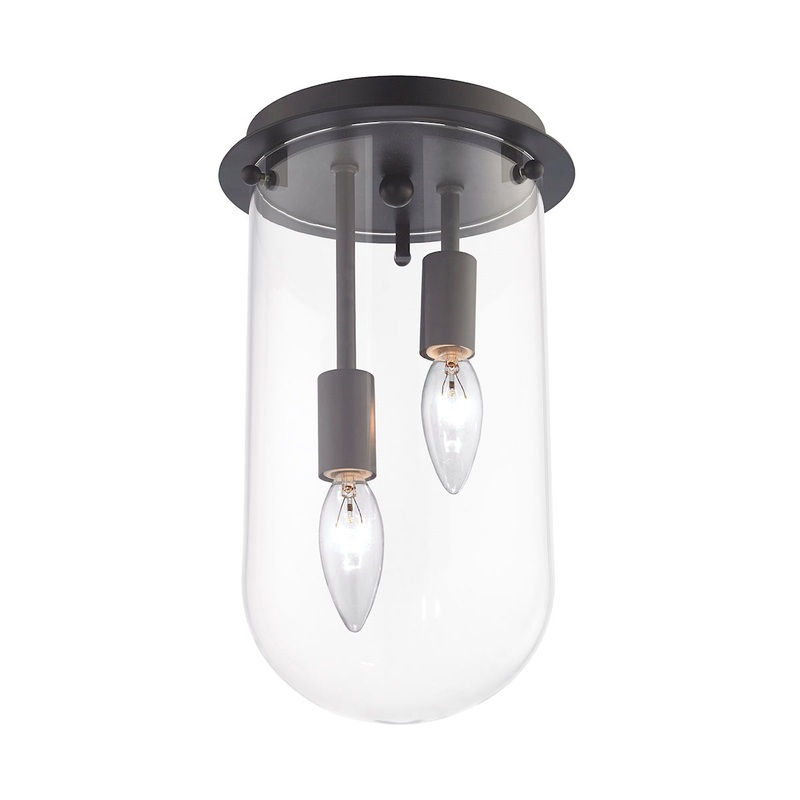 Lightway 2-Light Flush Mount in Oil Rubbed Bronze with Clear Glass ELK Lighting