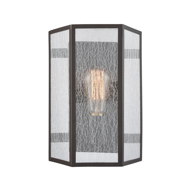Spencer 1-Light Sconce in Oil Rubbed Bronze with Translucent Organza PVC Shade ELK Lighting